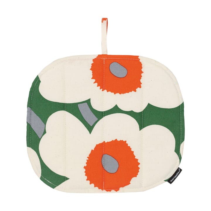 Pieni Unikko patalappu 21,5x21,5 cm - Green-cotton-orange - Marimekko