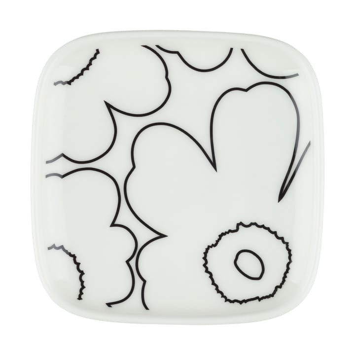 Piirto Unikko lautanen 10x10 cm, White-black Marimekko