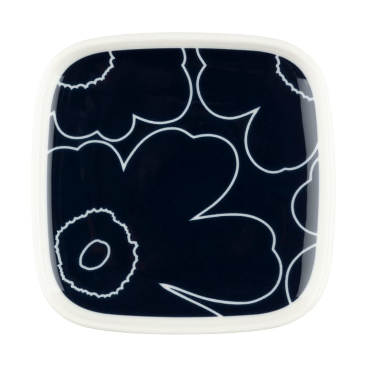 Piirto Unikko lautanen 10x10 cm, White-dark blue Marimekko