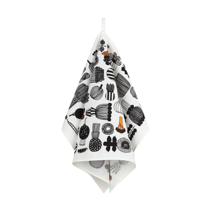 Puutarhurin parhaat keittiöpyyhe 47x70 cm - White-black-orange - Marimekko