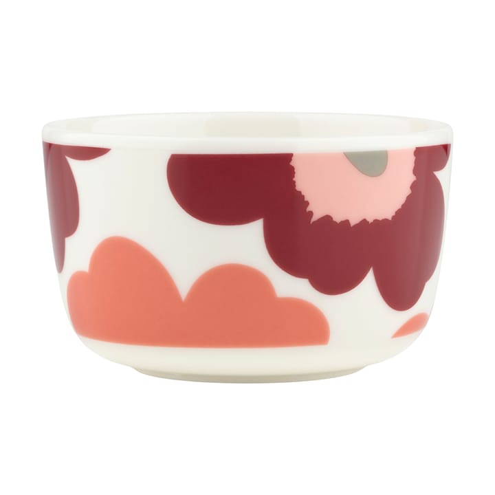 Unikko kulho 2,5 dl, White-dark cherry-salmon red Marimekko