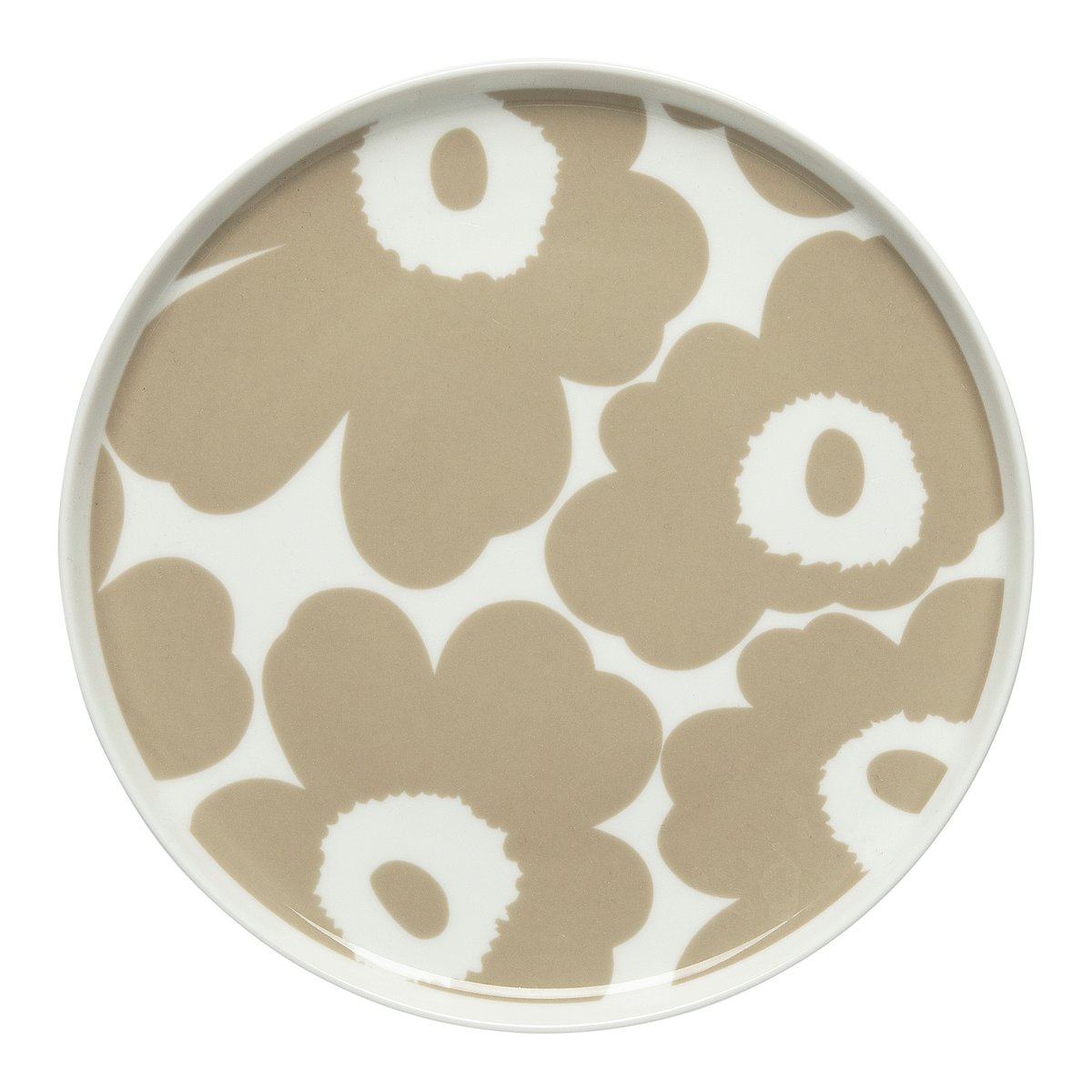 Marimekko Unikko -lautanen beige-valkoinen Ø 20 cm