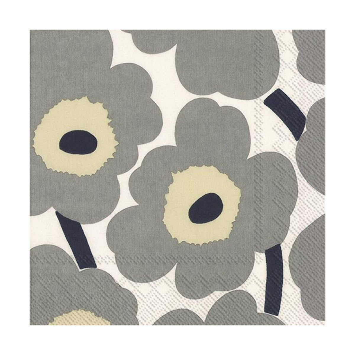 Marimekko Unikko servetti 33×33 cm 20 kpl Harmaa-valkoinen