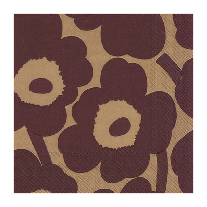 Unikko servetti 33x33 cm 20 kpl - Linen-bordeaux - Marimekko