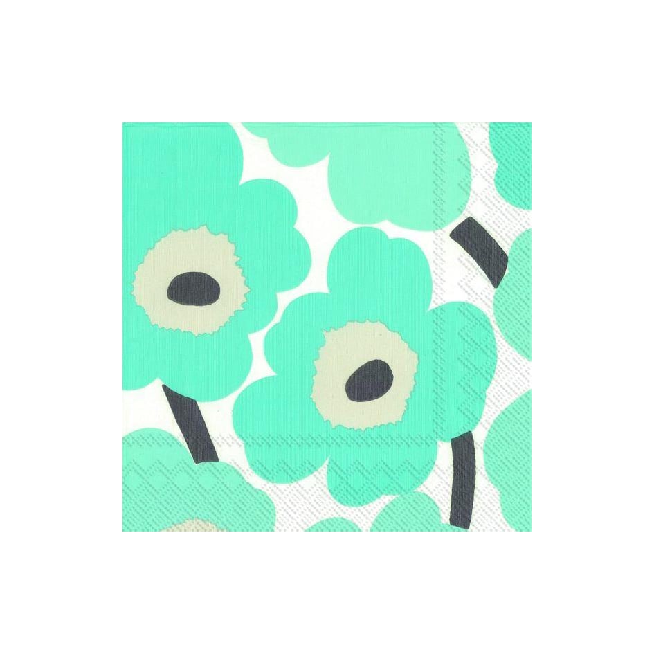 Marimekko Unikko servetti 33×33 cm 20 kpl Turkoosi