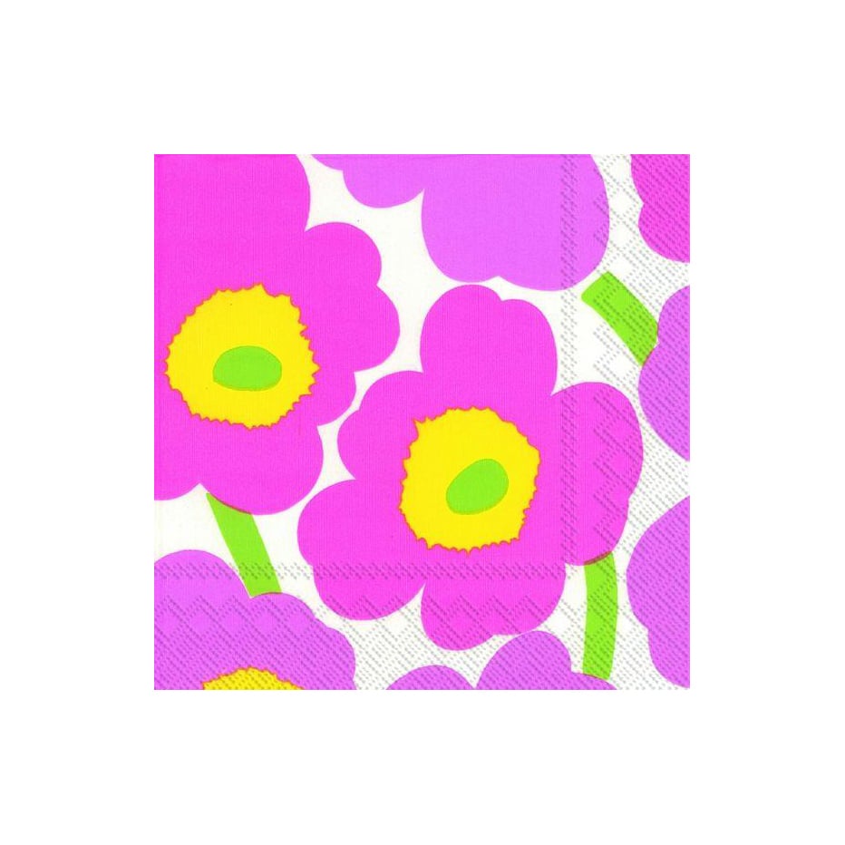 Marimekko Unikko servetti 33×33 cm 20 kpl Vaaleanpunainen