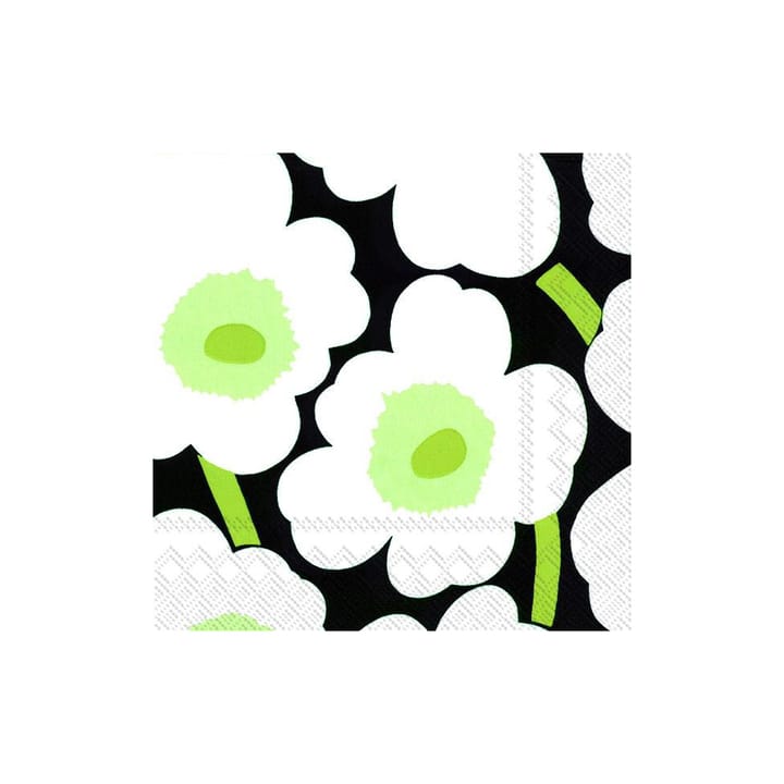 Unikko servetti 33x33 cm 20 kpl - Valkoinen-musta - Marimekko