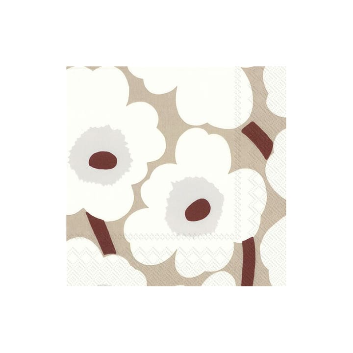 Unikko servetti 33x33 cm 20 kpl - Valkoinen-pellava - Marimekko