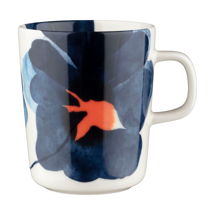 Valssi muki 25 cl - White-dark blue-orange - Marimekko