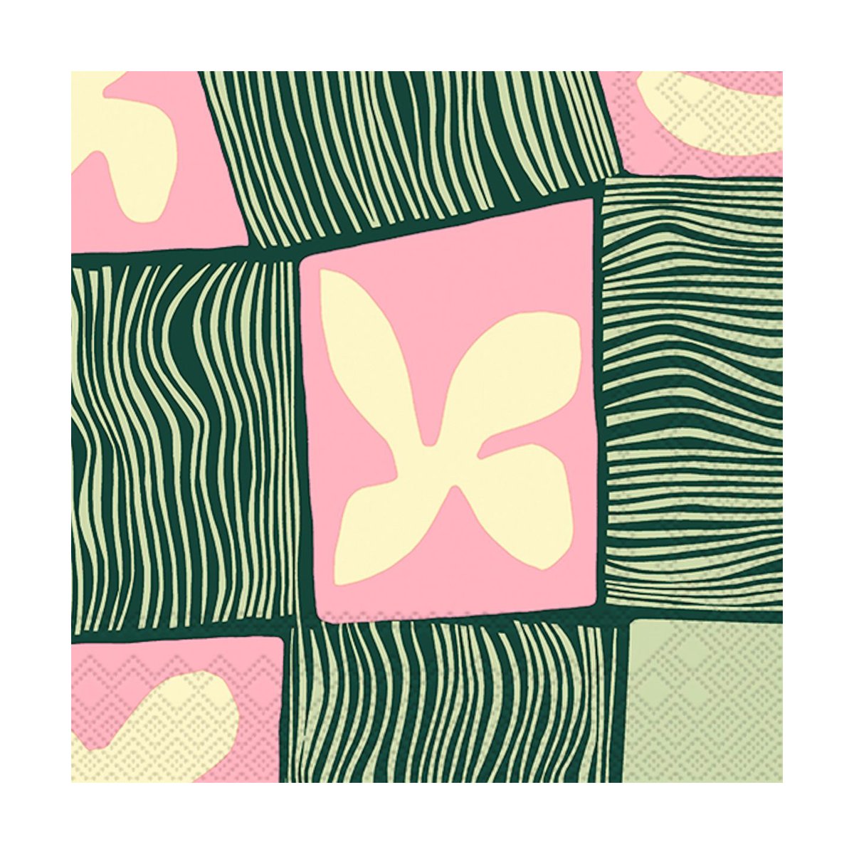 Marimekko Yläilmoissa lautasliina 33×33 cm 20 kpl Ruusunvihreä