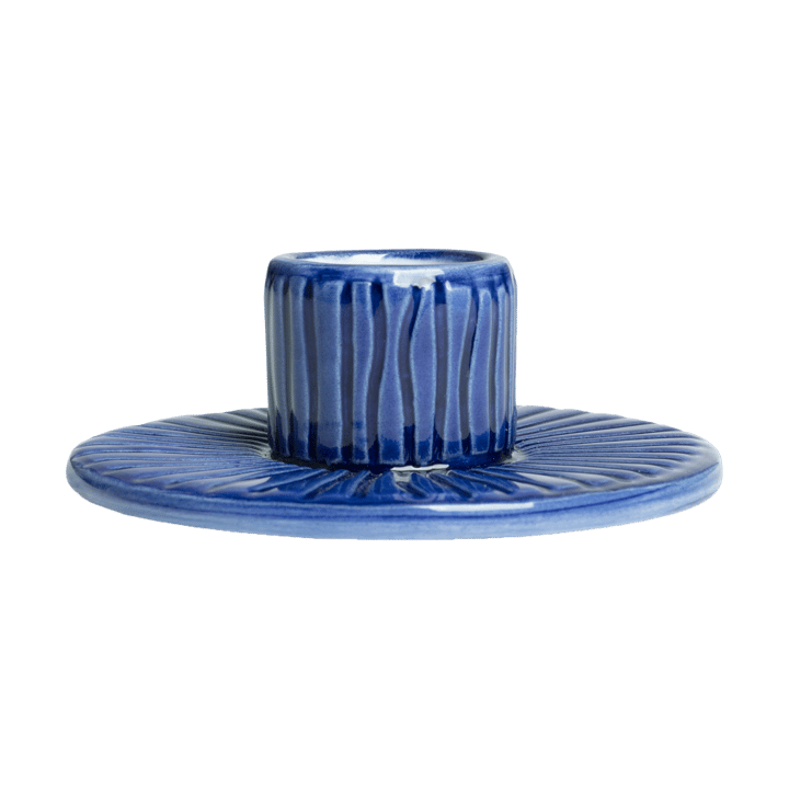 Stripes kynttilänjalka Ø 8 cm, Sininen Mateus