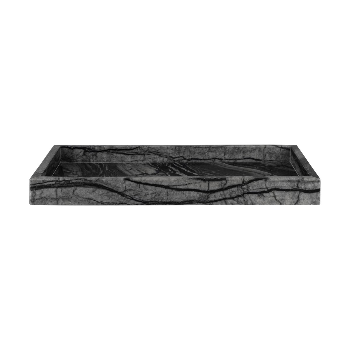 Mette Ditmer Marble koristetarjotin 16 x 31 cm Musta-harmaa