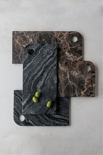 Marble tarjotin medium 20x30 cm - Black-grey - Mette Ditmer