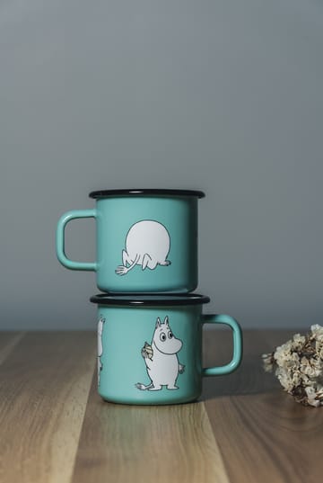 Moomin Retro -emalimuki 37 cl - Mint - Muurla