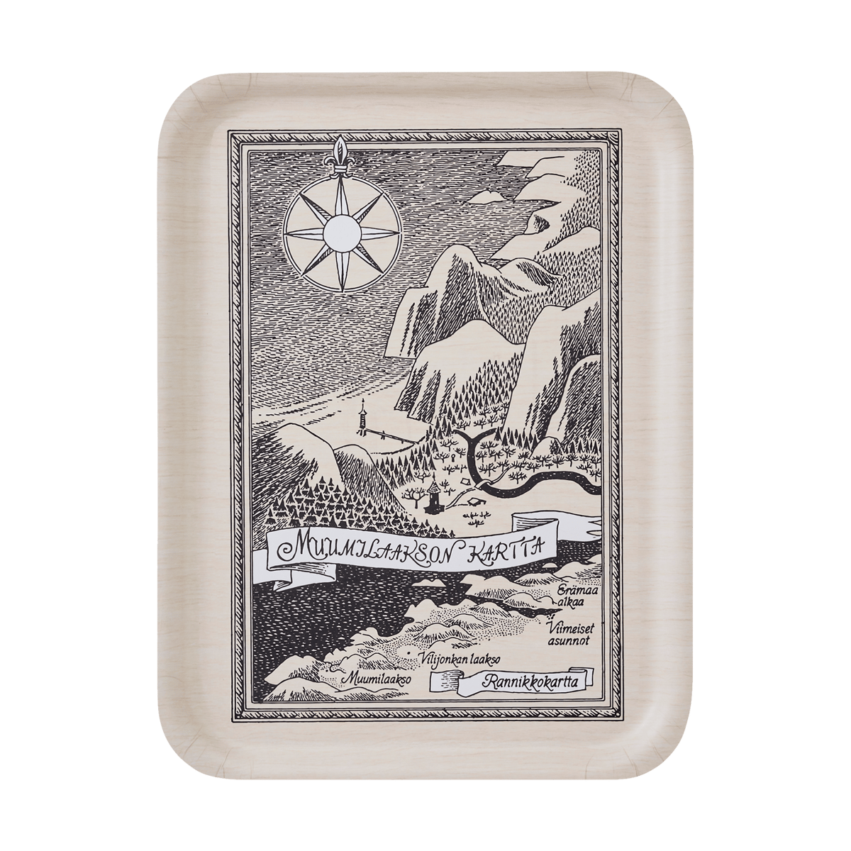 Muurla Moomin tarjotin 32×42 cm Finnish Moominvalley map