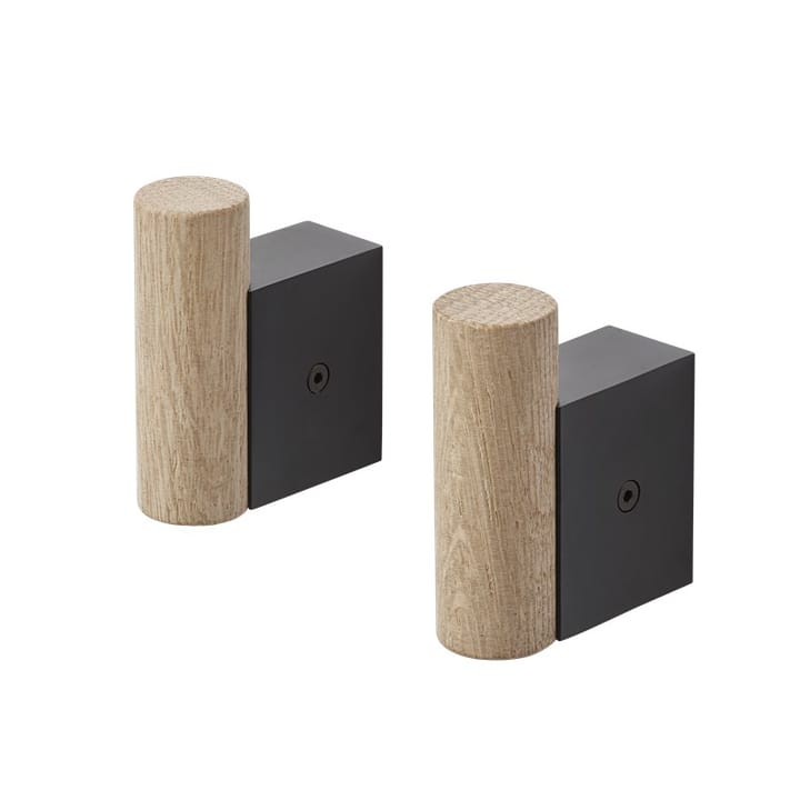 Attach vaateripustin 2-pakkaus, Oak-Black Muuto