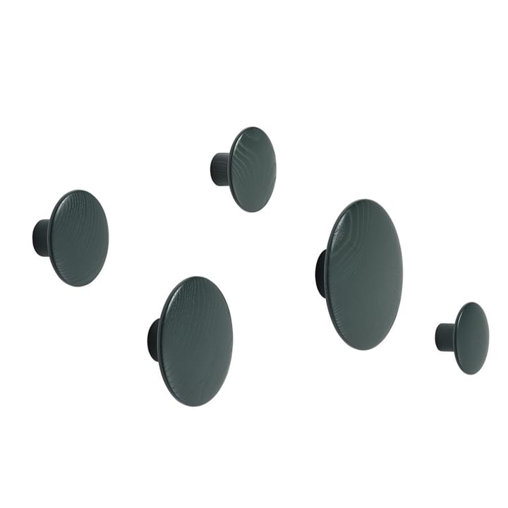 The Dots -vaatekoukku dark green, Ø 6,5 cm Muuto