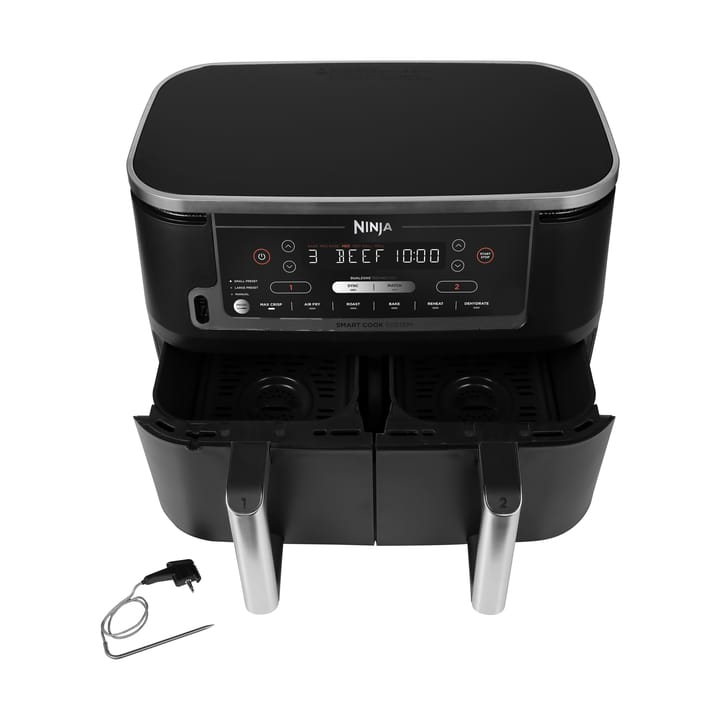 Ninja Foodi Max AF451 Airfryer Dual Zone Lämpömittari 9,5 L, Musta Ninja