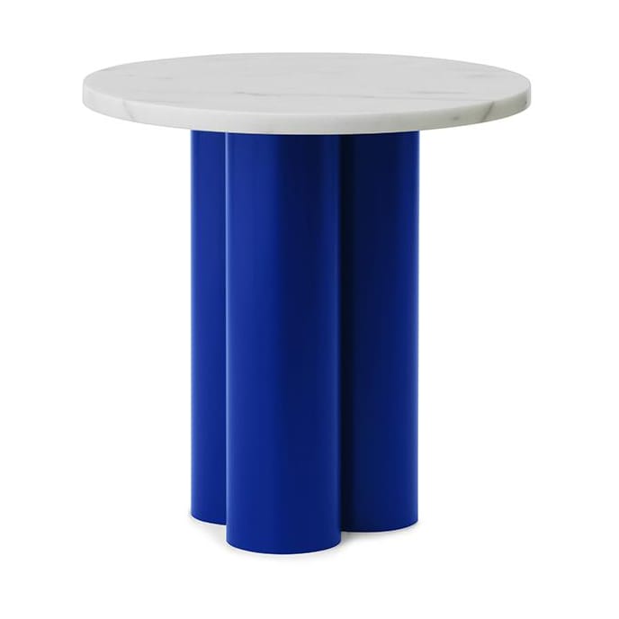 Dit sivupöytä Ø40 cm - White Carrara-bright blue - Normann Copenhagen