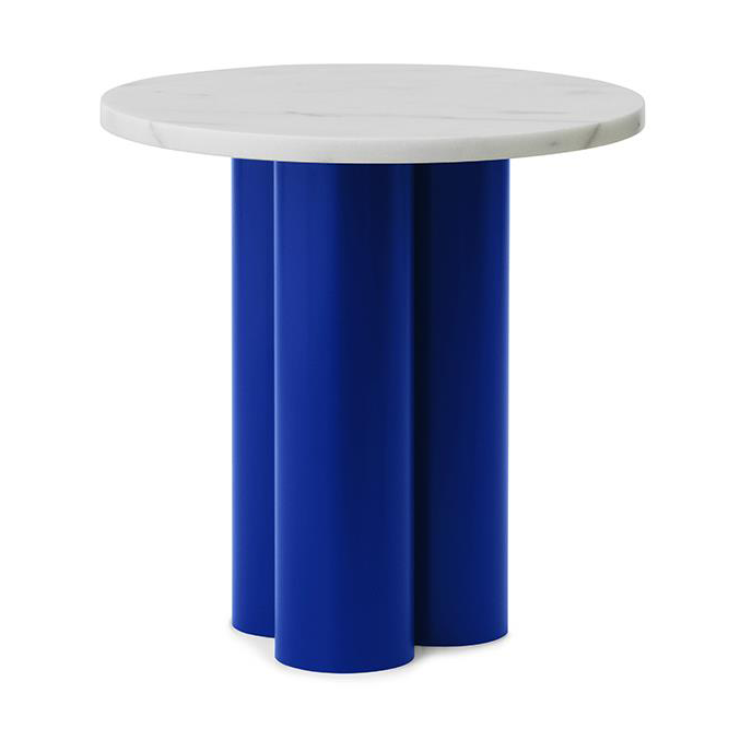 Normann Copenhagen Dit sivupöytä Ø40 cm White Carrara-bright blue