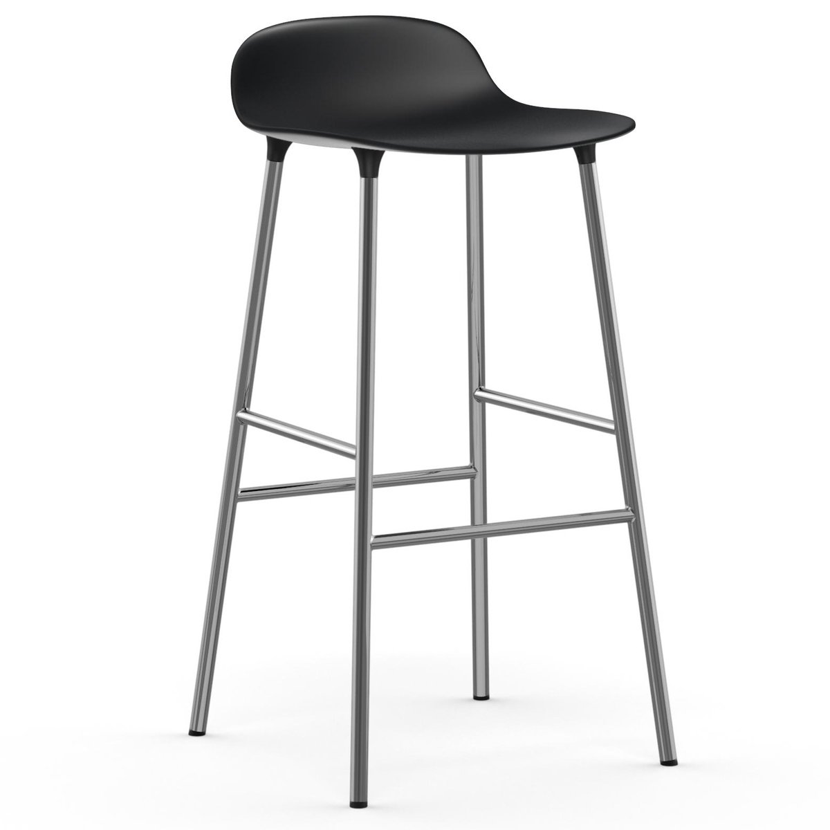 Normann Copenhagen Form baarituoli kromatut jalat 75 cm Musta