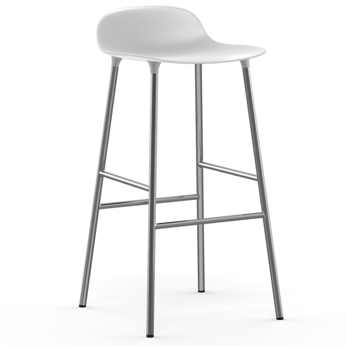 Normann Copenhagen Form baarituoli kromatut jalat 75 cm Valkoinen