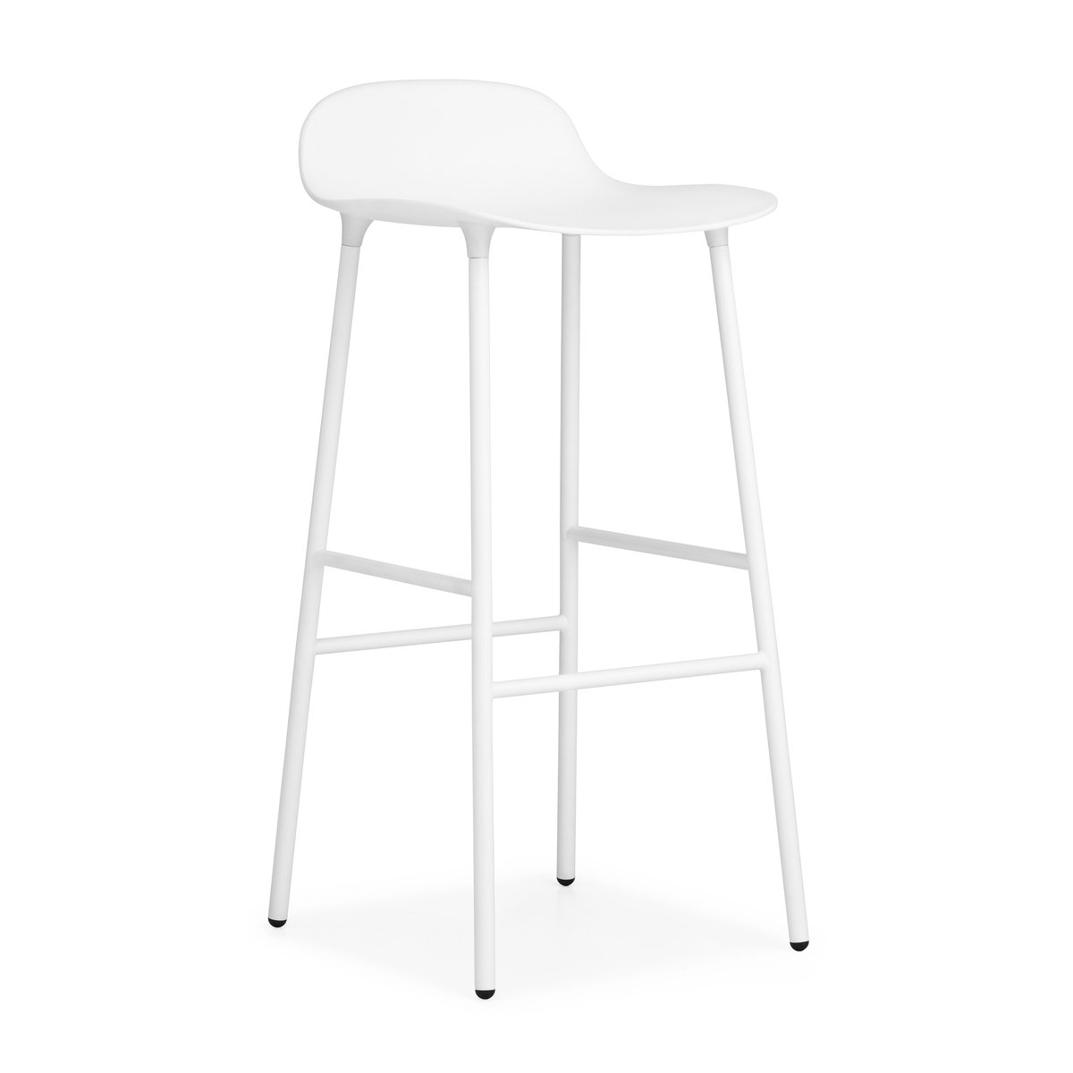 Normann Copenhagen Form baarituoli metallijalat 75 cm valkoinen