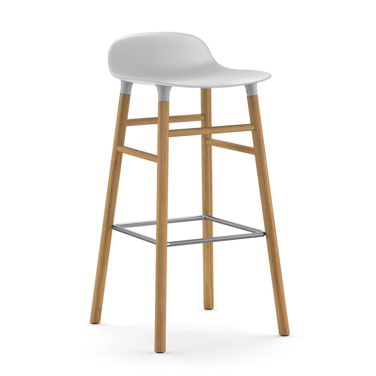 Normann Copenhagen Form baarituoli tammijalat 75 cm valkoinen