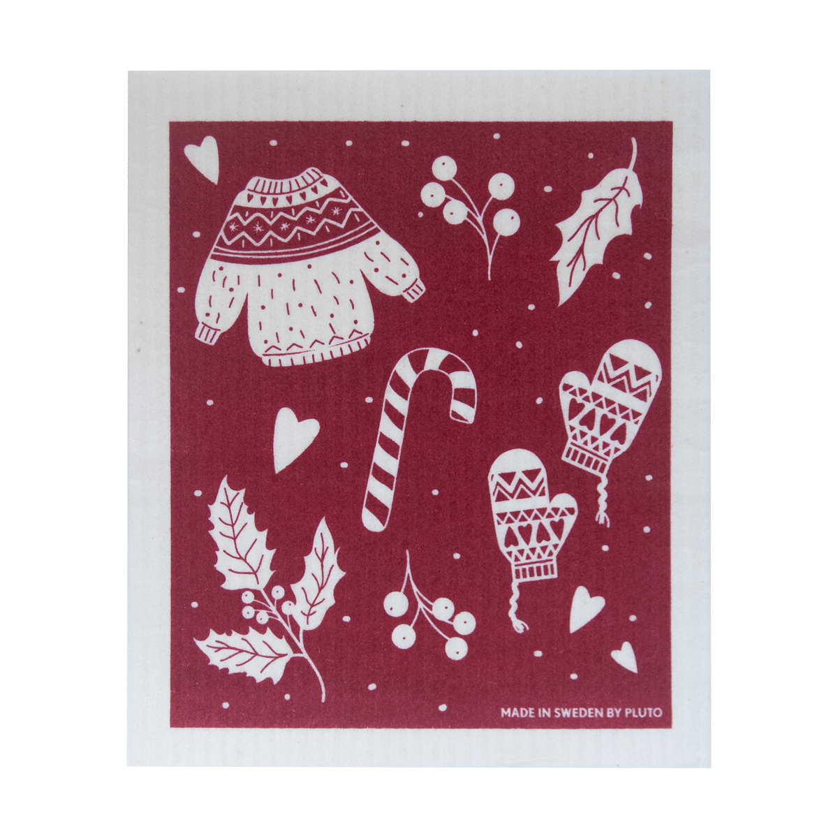 Pluto Design Winter tiskirätti 17×20 cm Punaharmaa