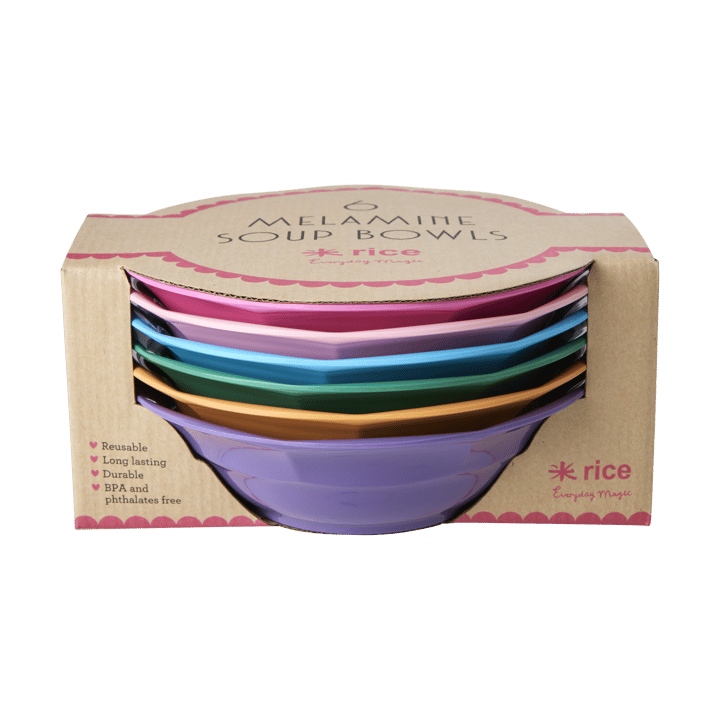 Rice keittolautanen melamiinia Ø19 cm 6 osaa - Multicolor - RICE