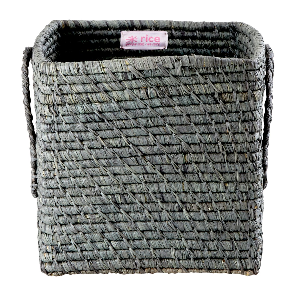 RICE Rice raffia kahvallinen kori 20 x 20 cm Dark grey