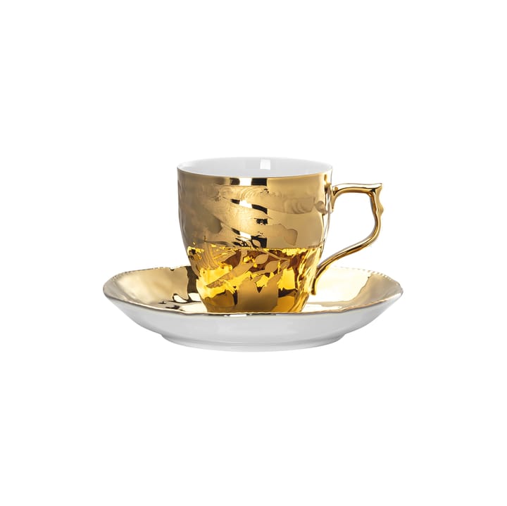 Rosenthal Heritage Midas -espressokuppi aluslautasella, Valkoinen-kulta Rosenthal