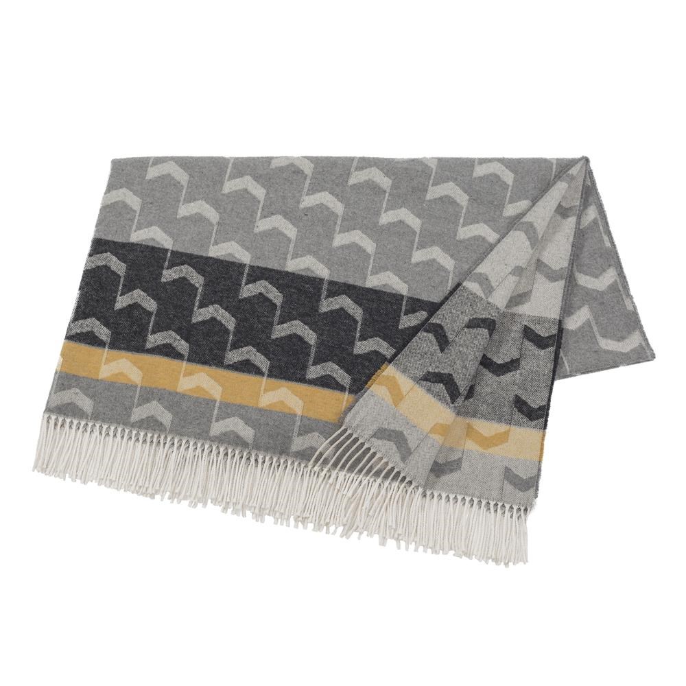 Scandi Living Arrow puuvillahuopa Mustard