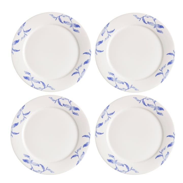 Havspil-leipälautanen 21 cm 4-pack, sininen-valkoinen Scandi Living