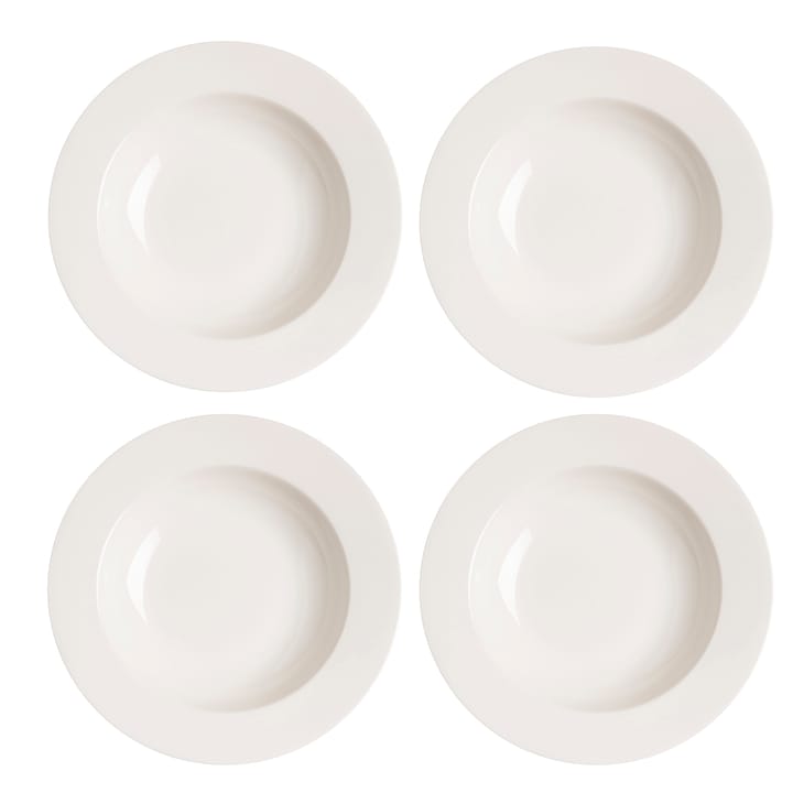 Kalk-lautanen, syvä, 23 cm 4-pack - valkoinen - Scandi Living