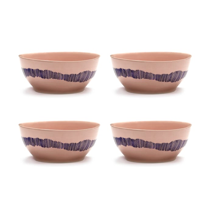 Ottolenghi Feast kulho S Ø15 cm 4-pakkaus - Pink stripes blue - Serax