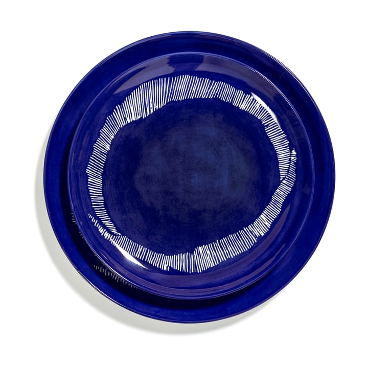 Ottolenghi Feast lautanen M Ø22,5 cm 2-pakkaus, Dark blue stripes-white Serax