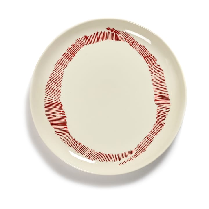 Ottolenghi Feast lautanen M Ø22,5 cm 2-pakkaus - White stripes-red - Serax