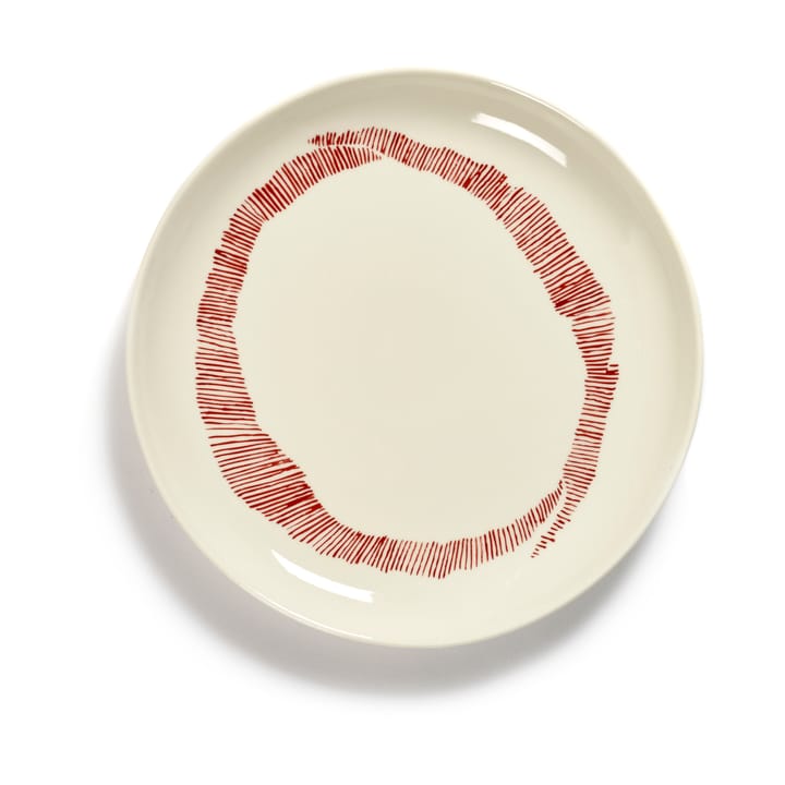 Ottolenghi Feast lautanen S Ø19 cm 2-pakkaus, White stripes-red Serax