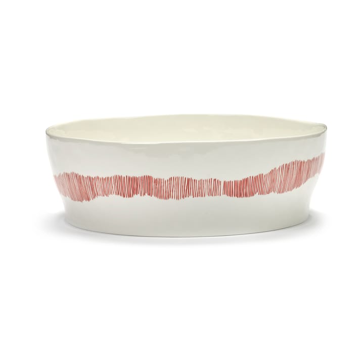 Ottolenghi Feast salaattikulho Ø27,5 cm, White stripes-red Serax