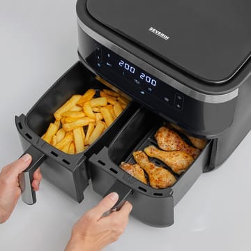 Severin FR 2453 Airfryer, kaksoinen, 2x4 L - Musta - Severin