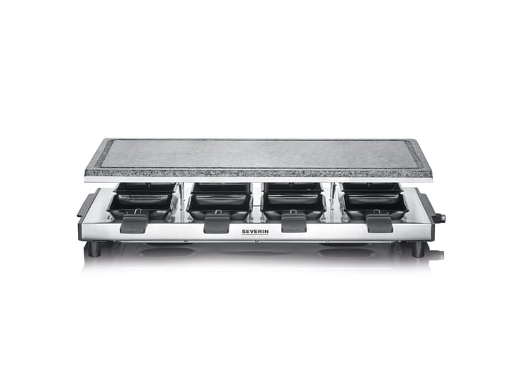 Severin RG 2374 raclette-grilli kivellä 8 pannua, Hopea Severin