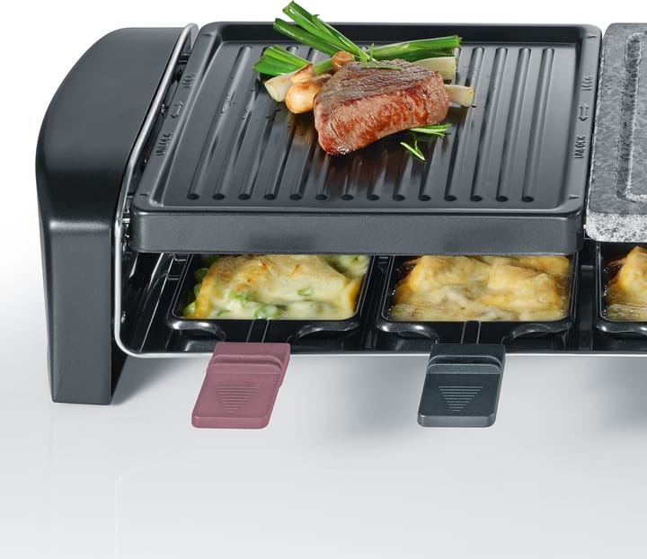 Severin RG 9645 raclette kombi basic 8 pannua, Musta Severin