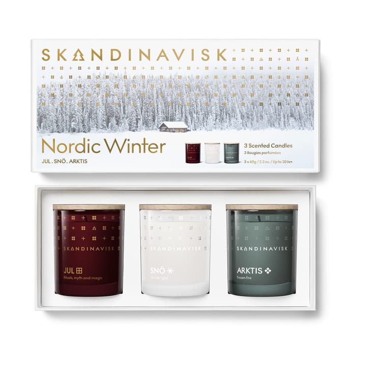 Nordic Winter -tuoksukynttilälahjasetti, 3 osaa - 65 g - Skandinavisk