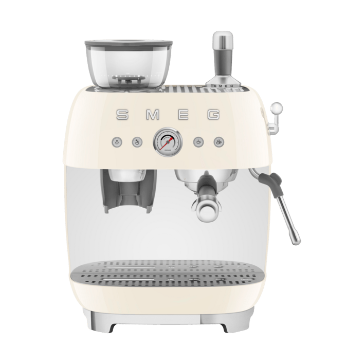 Smeg 50's Style espressokone kahvimyllyllä - Kermanvalkoinen - Smeg
