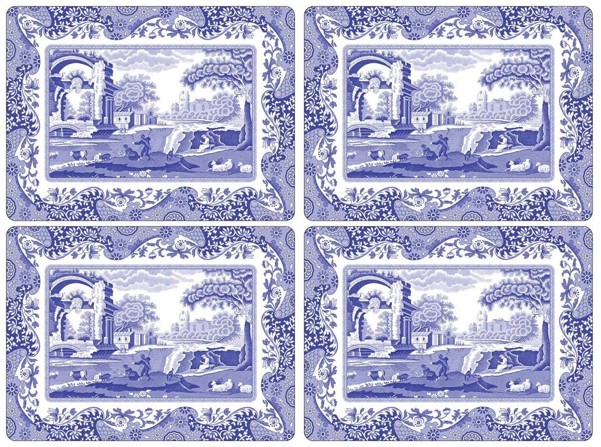 Spode Blue Italian pöytäaluset 4 kpl Sininen-valkoinen