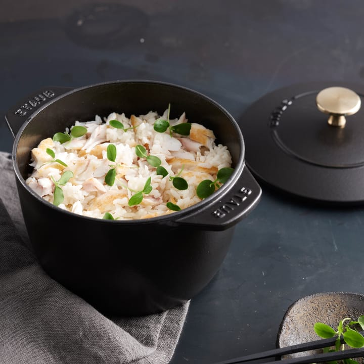 Rice cocotte valurautapata 1,6 L, Musta STAUB