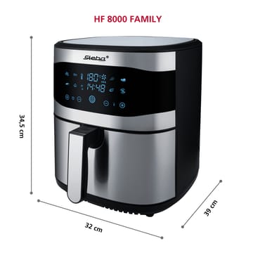 Steba HF8000 Family airfryer 8 L - Ruostumaton teräs - Steba