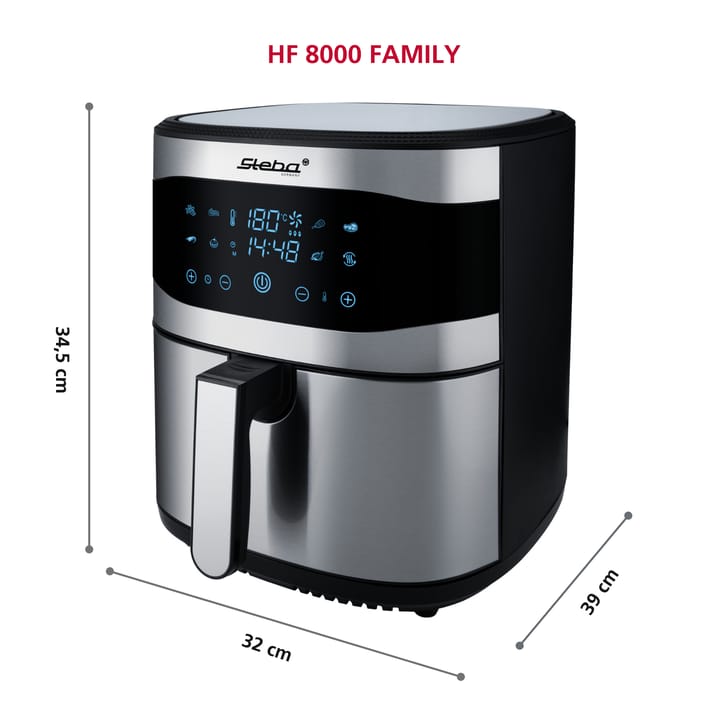 Steba HF8000 Family airfryer 8 L, Ruostumaton teräs Steba