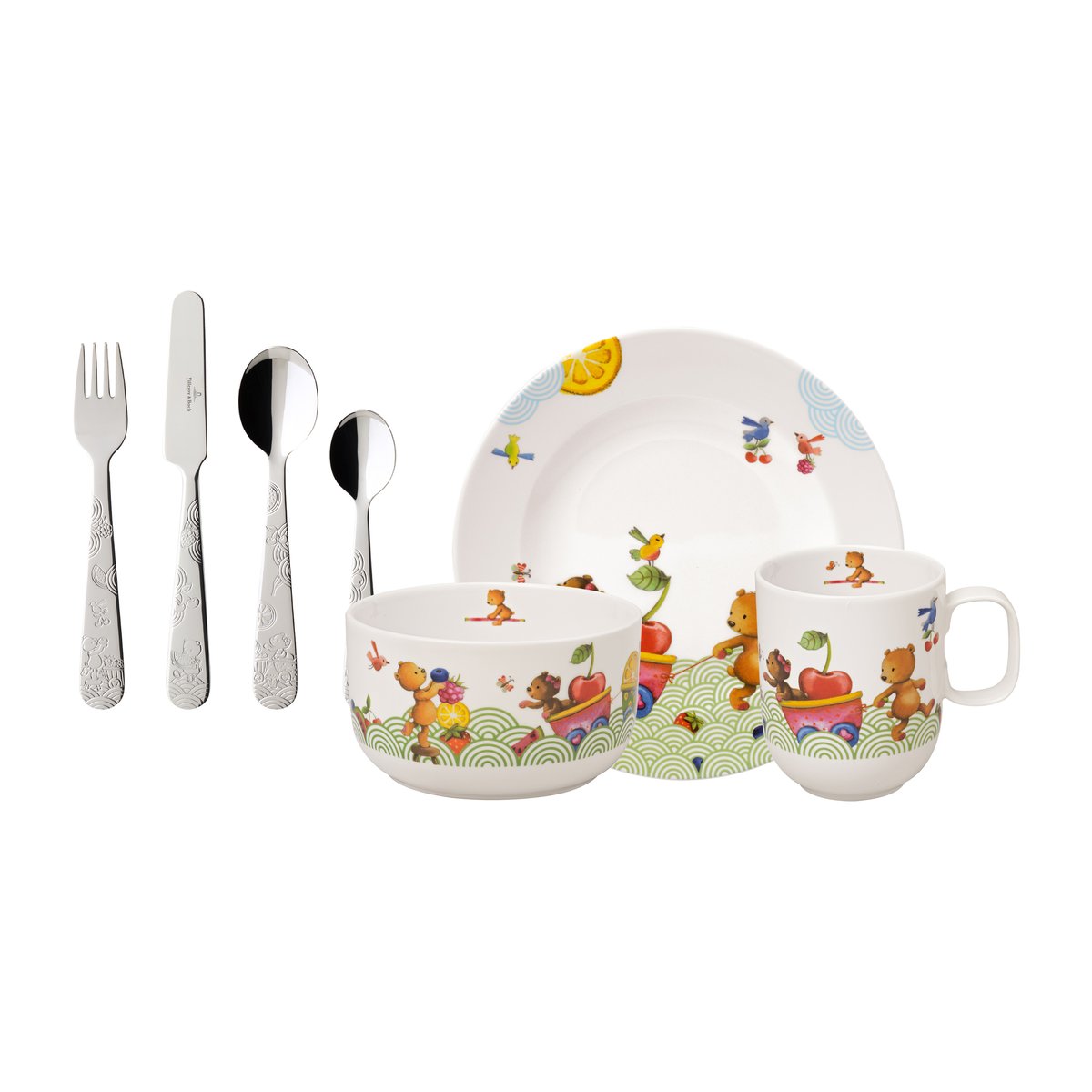 Villeroy & Boch Hungry as a Bear lasten astiasto ja aterimet 7 osaa